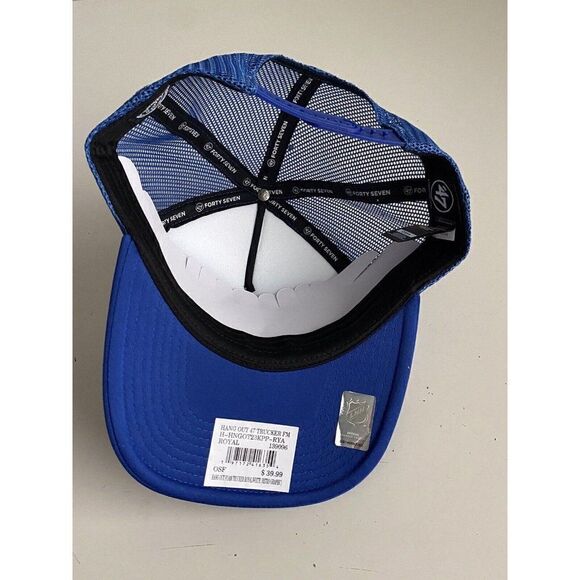 47 Brand Hang Out Tampa Bay Lightning Trucker Hat One Size Adjustable Blue White - Picture 11 of 13